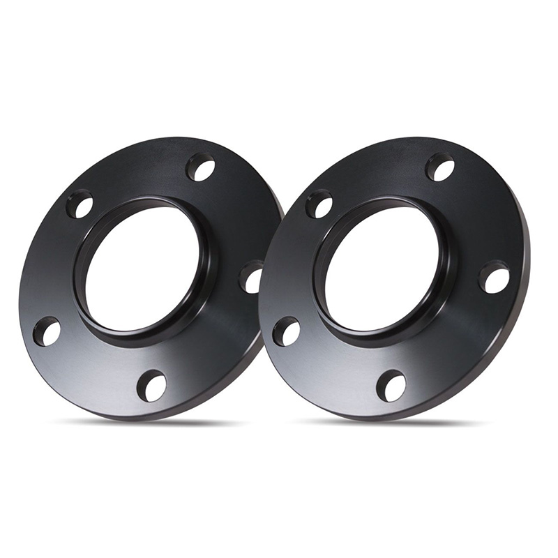 Pair of flat black hub-centric slip-on wheel spacers