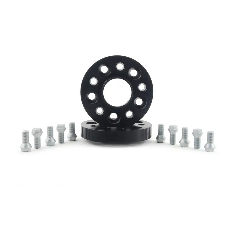 Black slip-on wheel spacer kit with extended wheel bolts